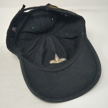 New Orleans Saints NFL '47 Black Cap One Size Hat Adjustable Strap Embroidered