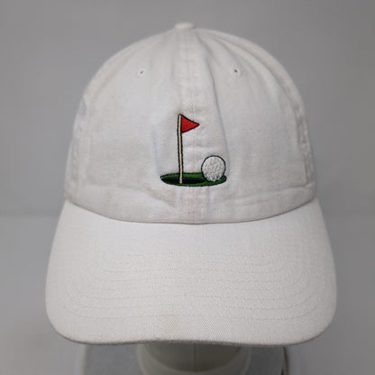Golf Flag Slideback Hat White One Size Adjustable Embroidered KB ETHOS Classics