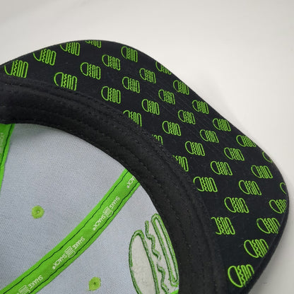 Shake Shack Snapback Black One Size Green Burger Logo Under Brim Patterned Hat