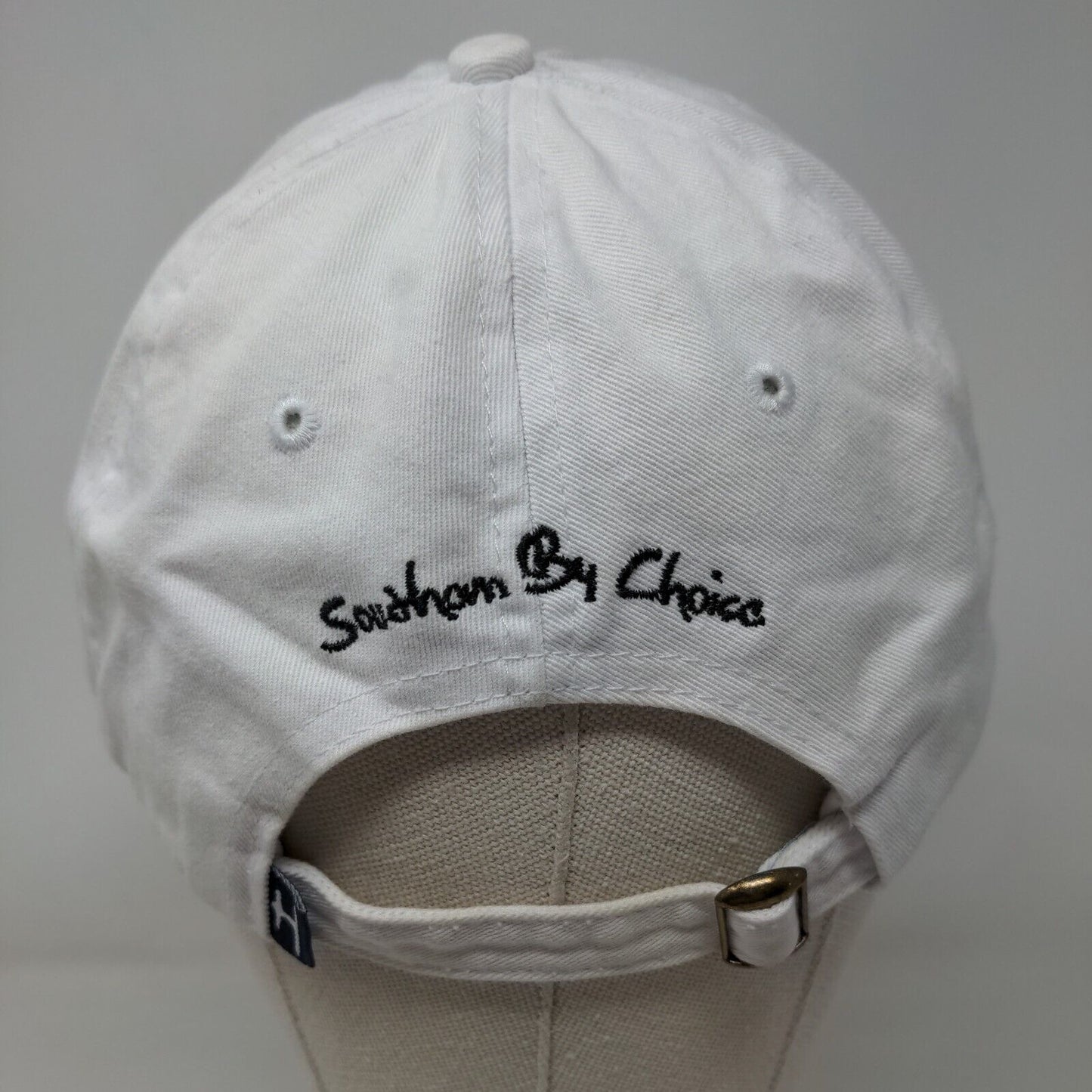 HEYBO Slideback Hat White OSFM Adjustable Embroidered Vented Holes 6 Panel