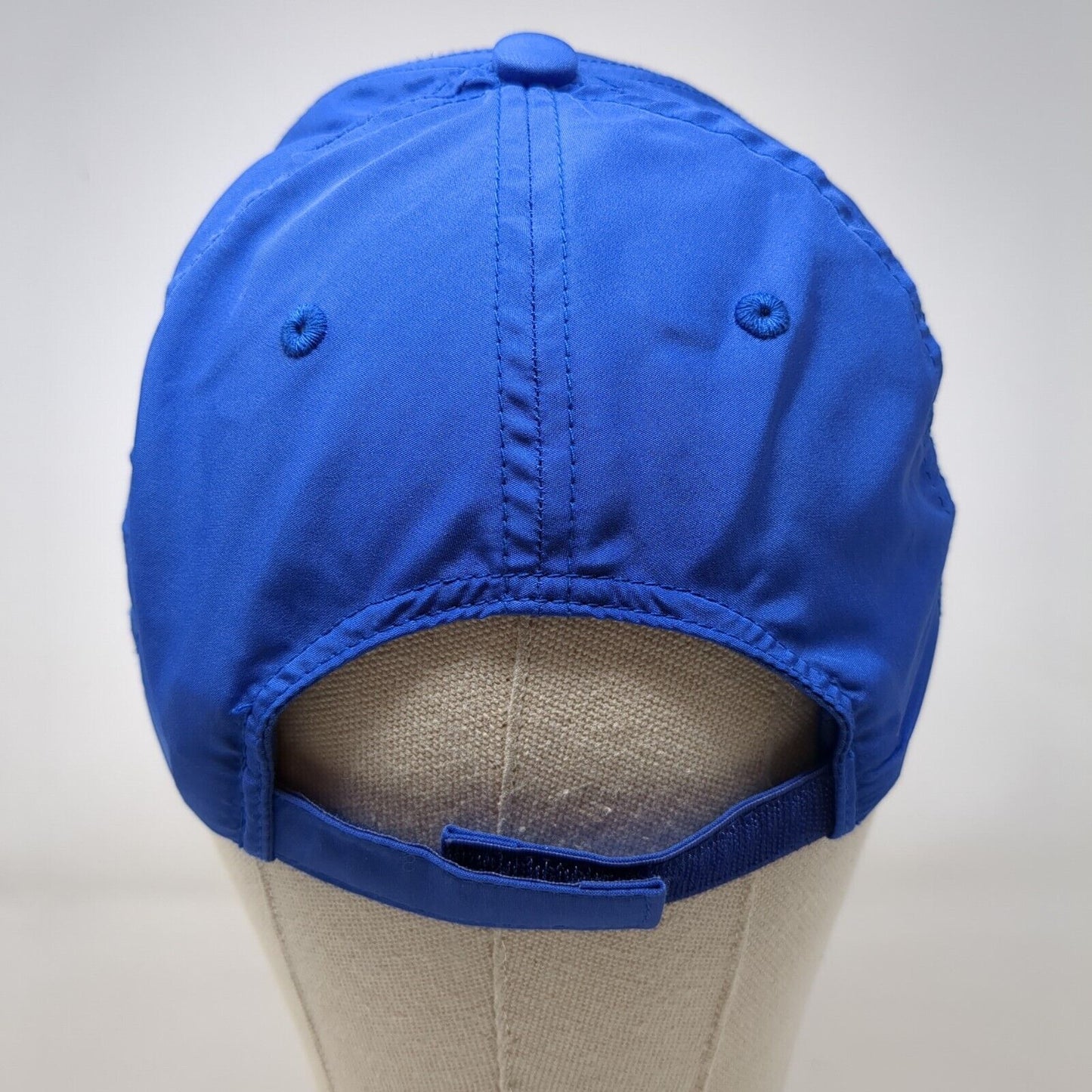 i9 Sports Strapback Hat Blue OSFA Adjustable Embroidered Vented Holes 6 Panel