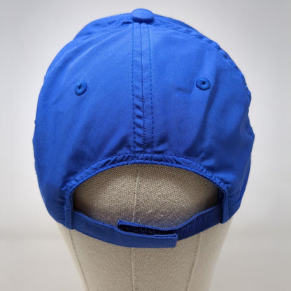 i9 Sports Strapback Hat Blue OSFA Adjustable Embroidered Vented Holes 6 Panel