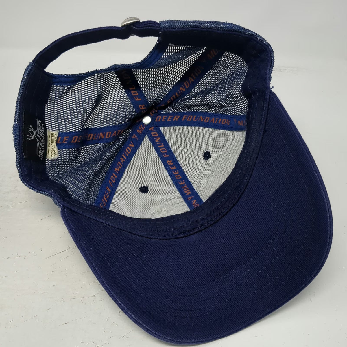 Mule Deer Foundation Blue Baseball Cap One Size Mesh Back Slideback 3D Logo Hat