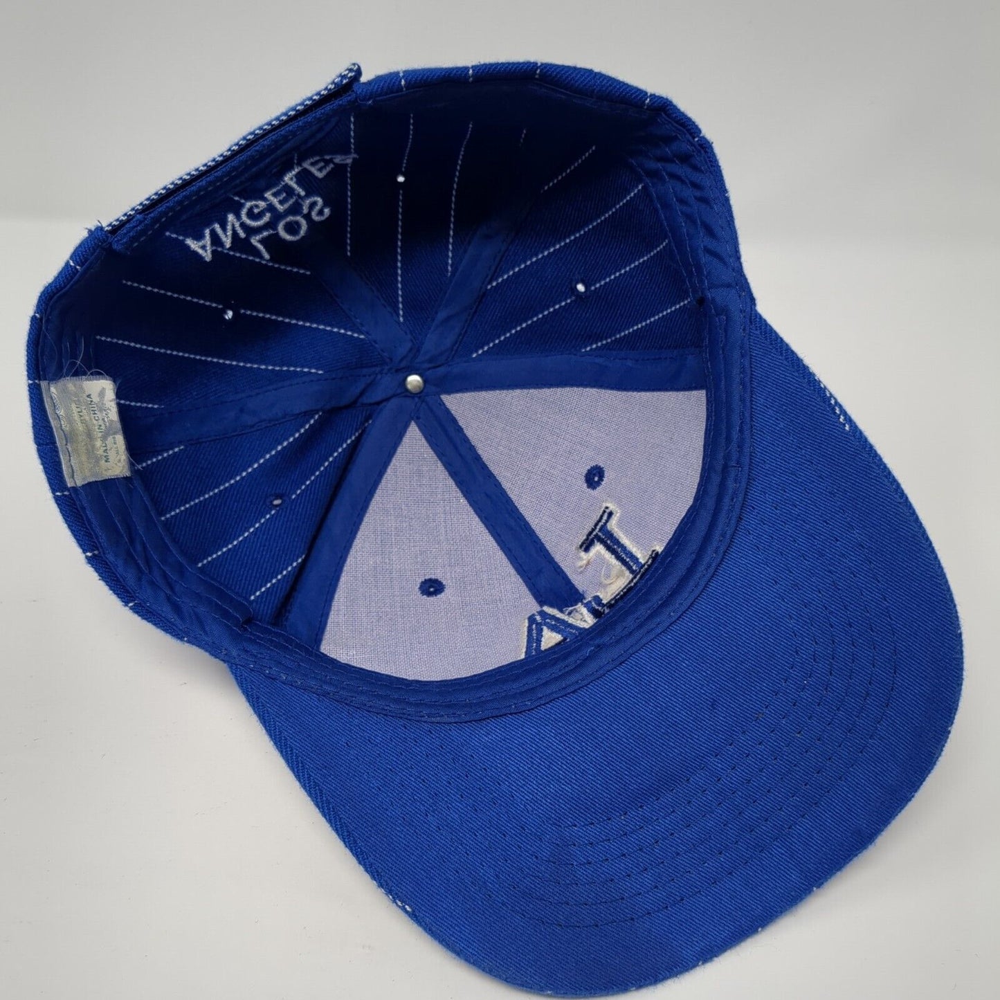 LA Los Angeles Strapback Hat Blue One Size Adjustable Embroidered 6 Panel