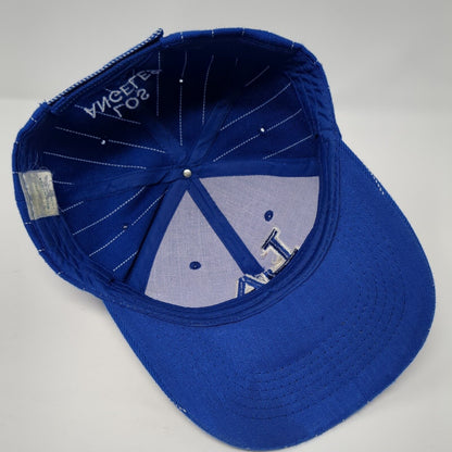 LA Los Angeles Strapback Hat Blue One Size Adjustable Embroidered 6 Panel