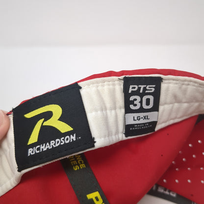 NW Fitted Hat Red XL Embroidered Laser Cut Vent Holes Richardson PTS 30
