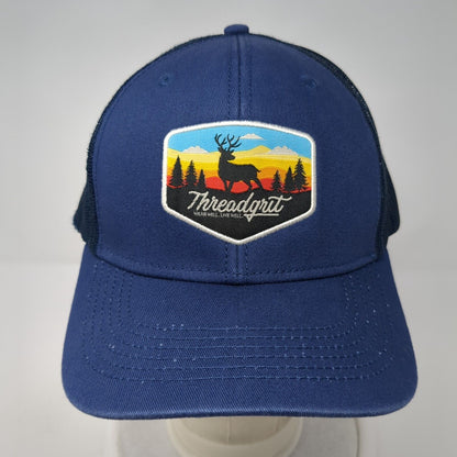Threadgrit Snapback Mesh Back Trucker Hat Blue One Size Adjustable