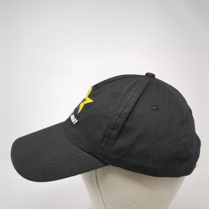 U.S. Army Strapback Hat Black One Size Adjustable Solid Embroidered