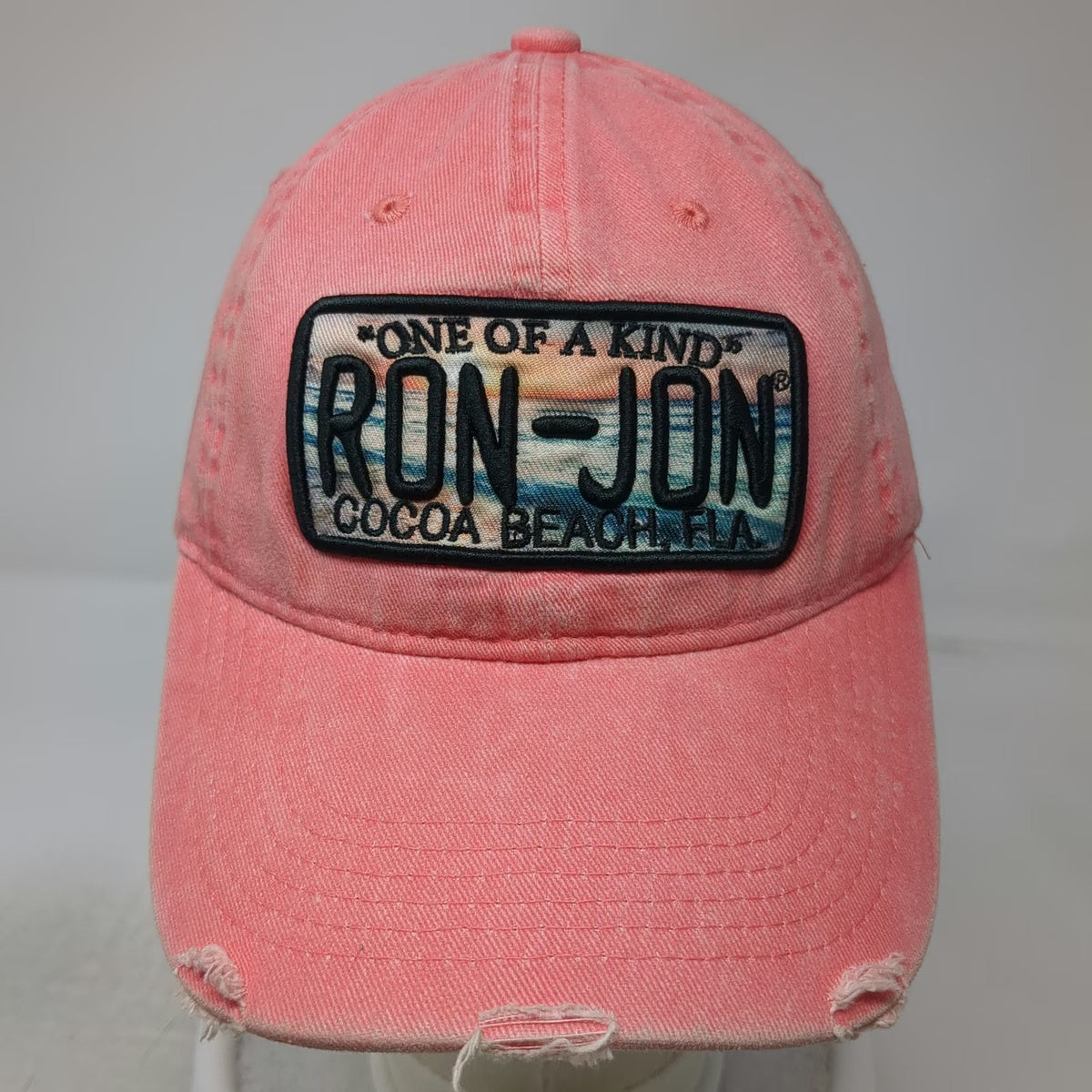 Ron Jon Surf Shop Baseball Cap Pink One Size Beach Sunset Distressed Patch Hat