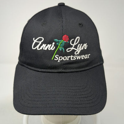 Anni Lyn Sportswear Snapback Hat Black One Size Rose Embroidery Curved Brim