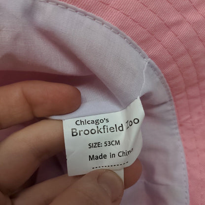 Chicago's Brookfield Zoo Girl's Bucket Hat Pink Size 53 CM Embroidered Logo