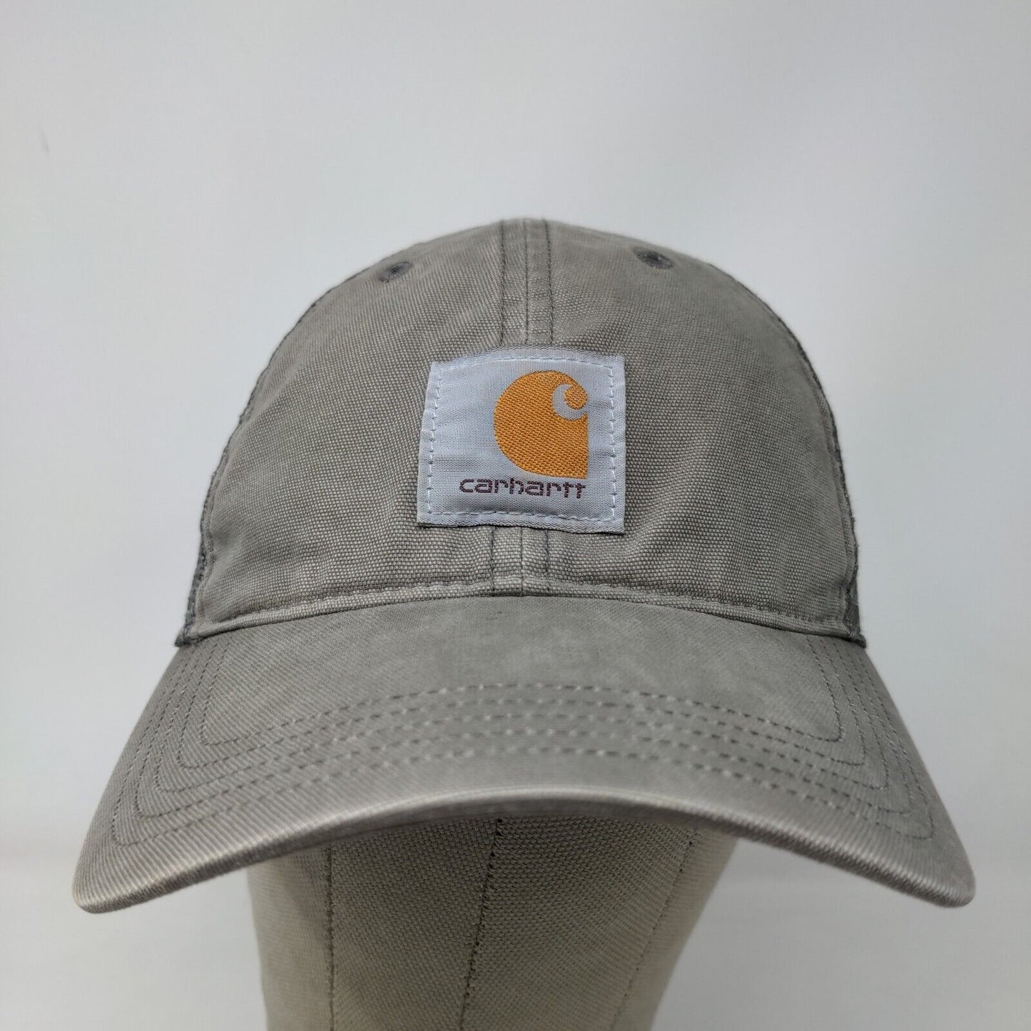 Carhartt Men's Snapback Mesh Back Hat Gray Adjustable Patch Logo