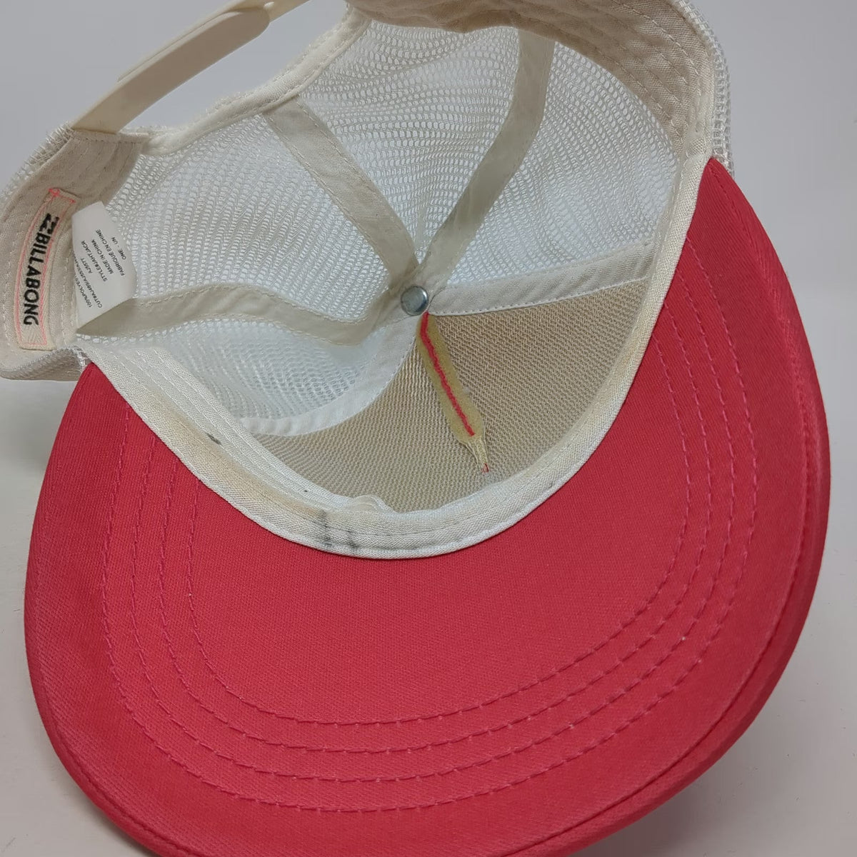 Billabong Trucker Hat Pink One Size Forever Coastal Mesh Back Snapback Foam Surf