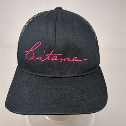 Bite Me Snapback Trucker Hat Black OSFA Adjustable Mesh Back Richardson