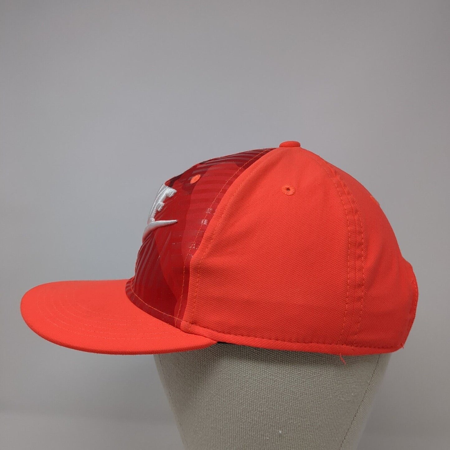 Nike Snapback Hat Red One Size Adjustable Embroidered Swoosh 6 Panel Polyester