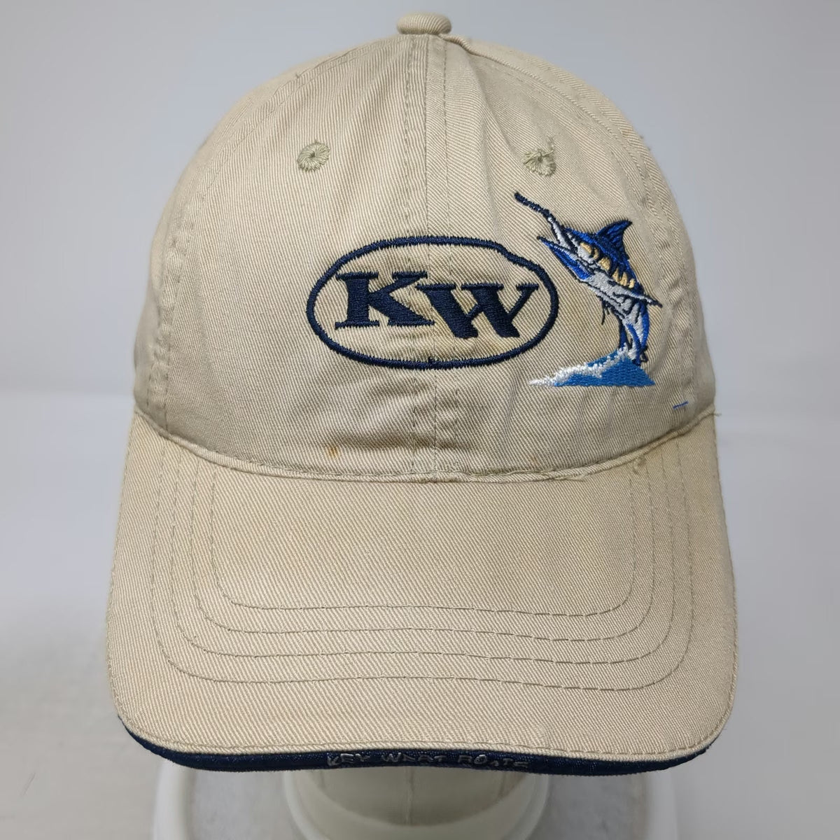 Bretmor Baseball Cap Beige OSFM Key West Route Marlin Logo Strapback Cotton hat