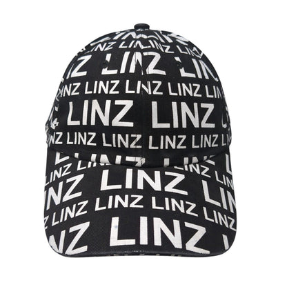 LINZ Strapback Baseball Cap Black One Size Adjustable 6 Panel Cotton