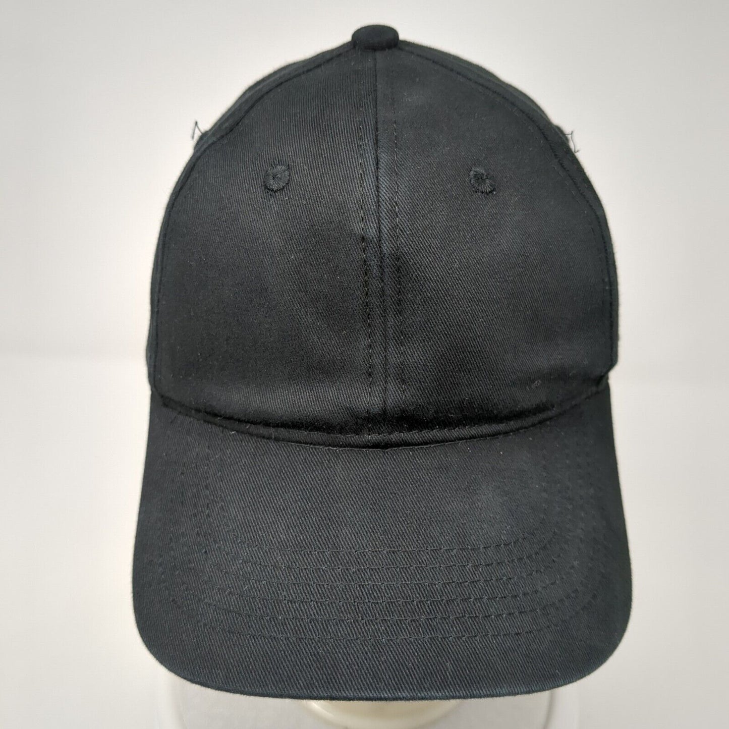 George Strapback Hat Black One Size Adjustable 6 Panel Blank Solid