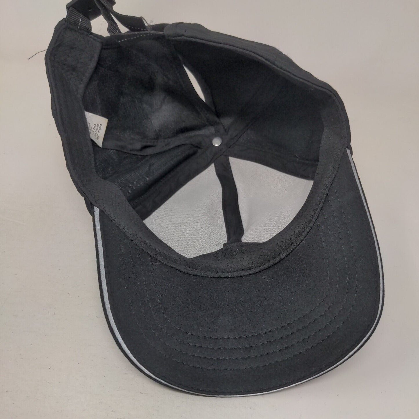 Unbranded Slideback Hat Black OSFM Adjustable Ponyback 6 Panel Blank