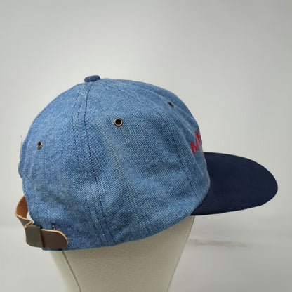 The Disney Store Baseball Cap Blue Mickey Mouse Leather Strapback Hat Vintage