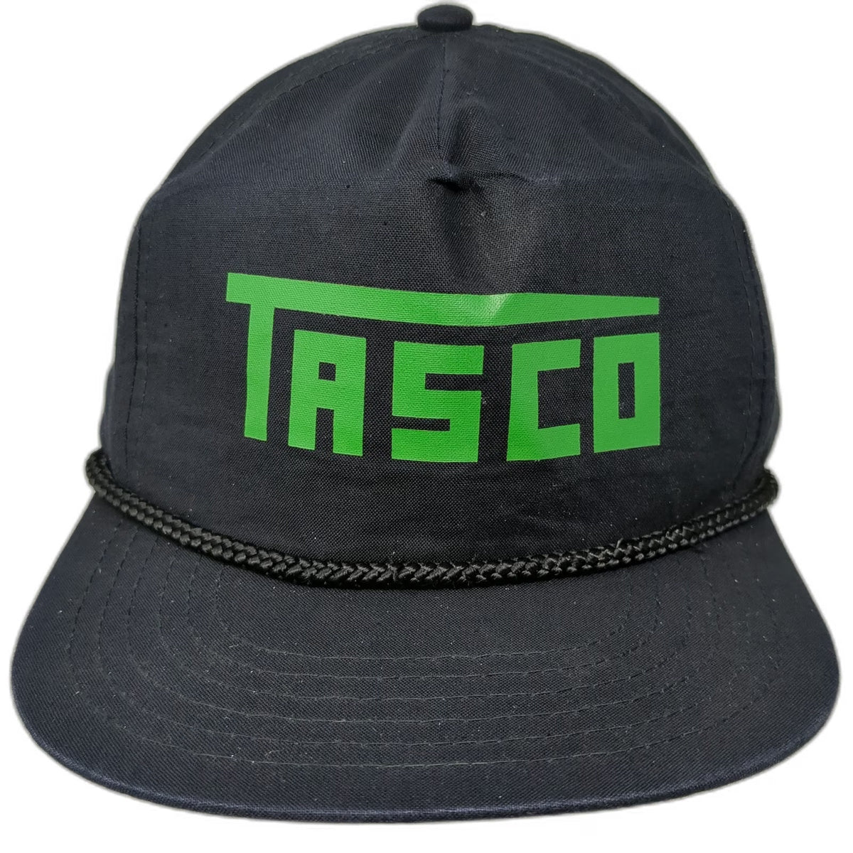 Tasco 5 Panel Blue One Size Snapback Rope Hat Cotton Green Logo Underbrim