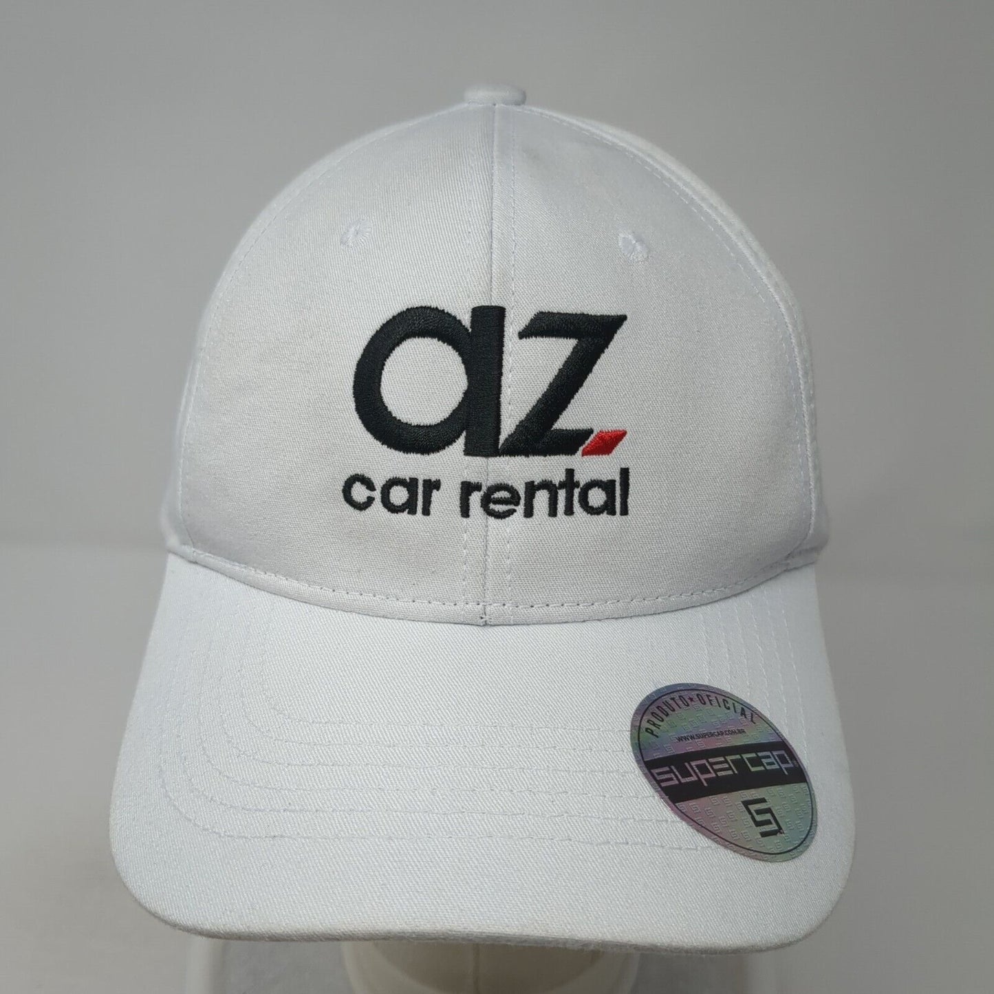AZ Car Rental Slideback Baseball Cap White OS Adjustable Embroidered Super Cap