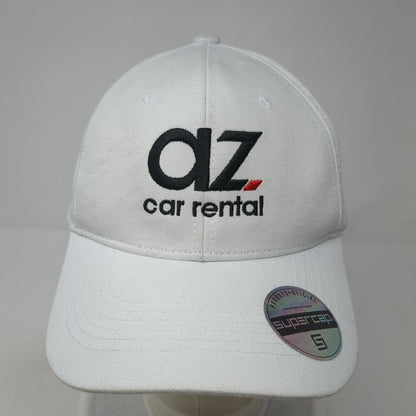 AZ Car Rental Slideback Baseball Cap White OS Adjustable Embroidered Super Cap