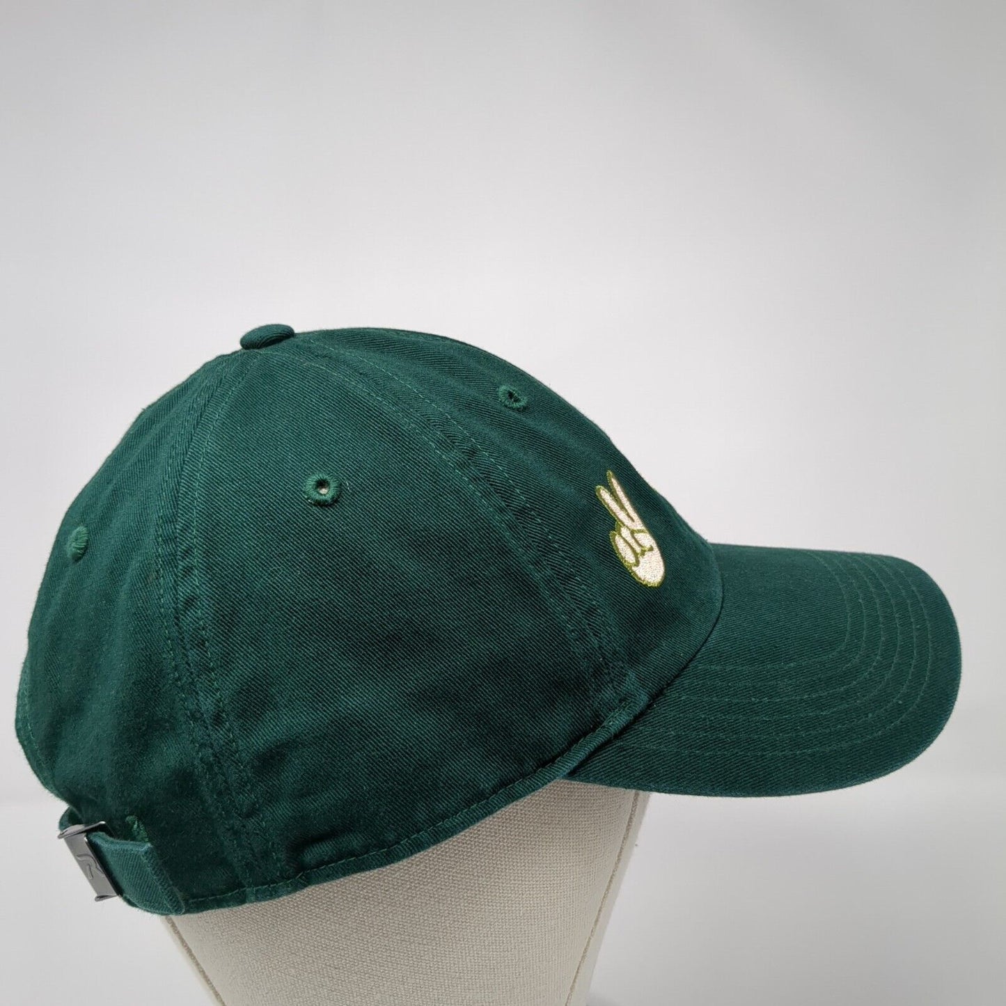 Peace Sign Heart Slideback Hat Green M/L Solid Adjustable Richardson
