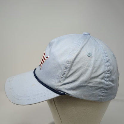 American Needle 5 Panel Blue One Size Hat USA Map Patch Rope Strapback Cotton