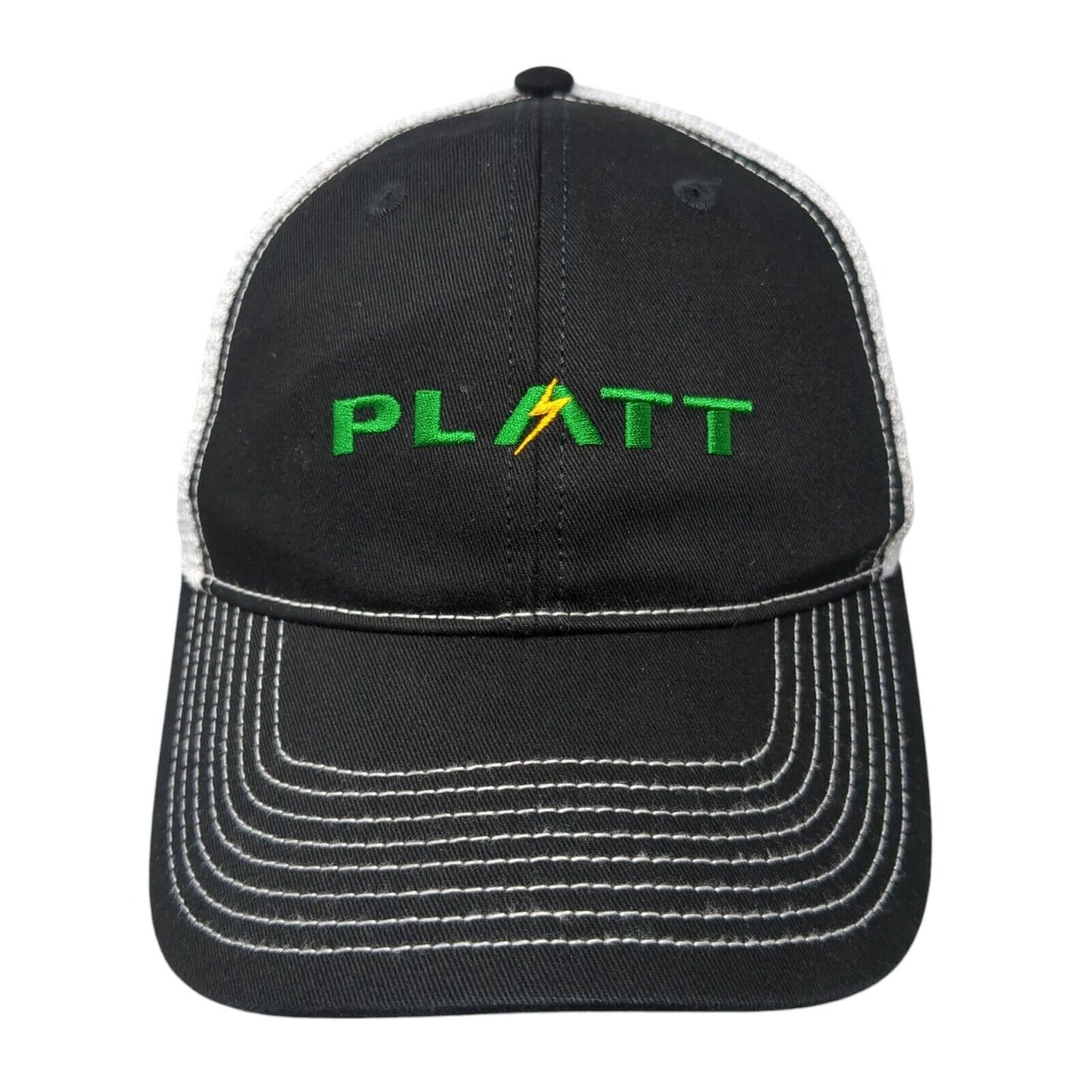 Platt Fitted Trucker Hat Black One Size Mesh Back 6 Panel Colorblock
