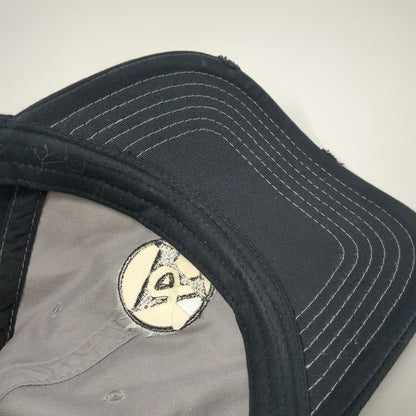 Otto Baseball Cap Black One Size Distressed Alpha Oil Gas Contrast Stitching Hat