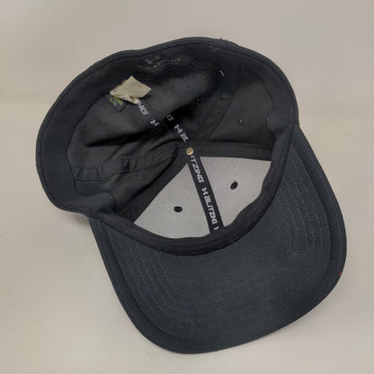 Under Armour Fitted Hat Black L/XL Classic Fit Blitzing Embroidered 6 Panel