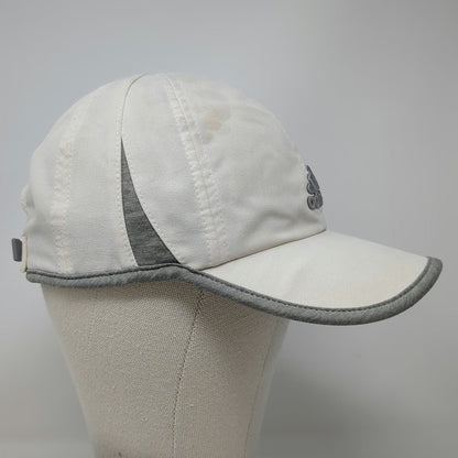 Adidas Baseball Cap White Gray One Size Climalite Strapback Curved Brim Hat