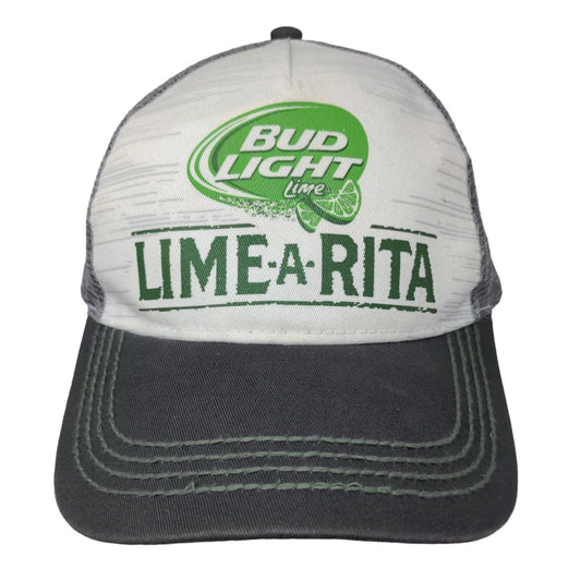 Bud Light Men's Snapback Mesh Back Hat Gray OSFM Lime A Rite Graphic Logo Beer