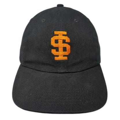 Chef Works Baseball Cap Hat Black Orange One Size SI Logo Embroidered Slideback