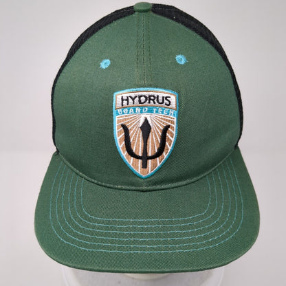 Hydrus Board Tech Snapback Trucker Hat Green One Size Mesh Back 6 Panel