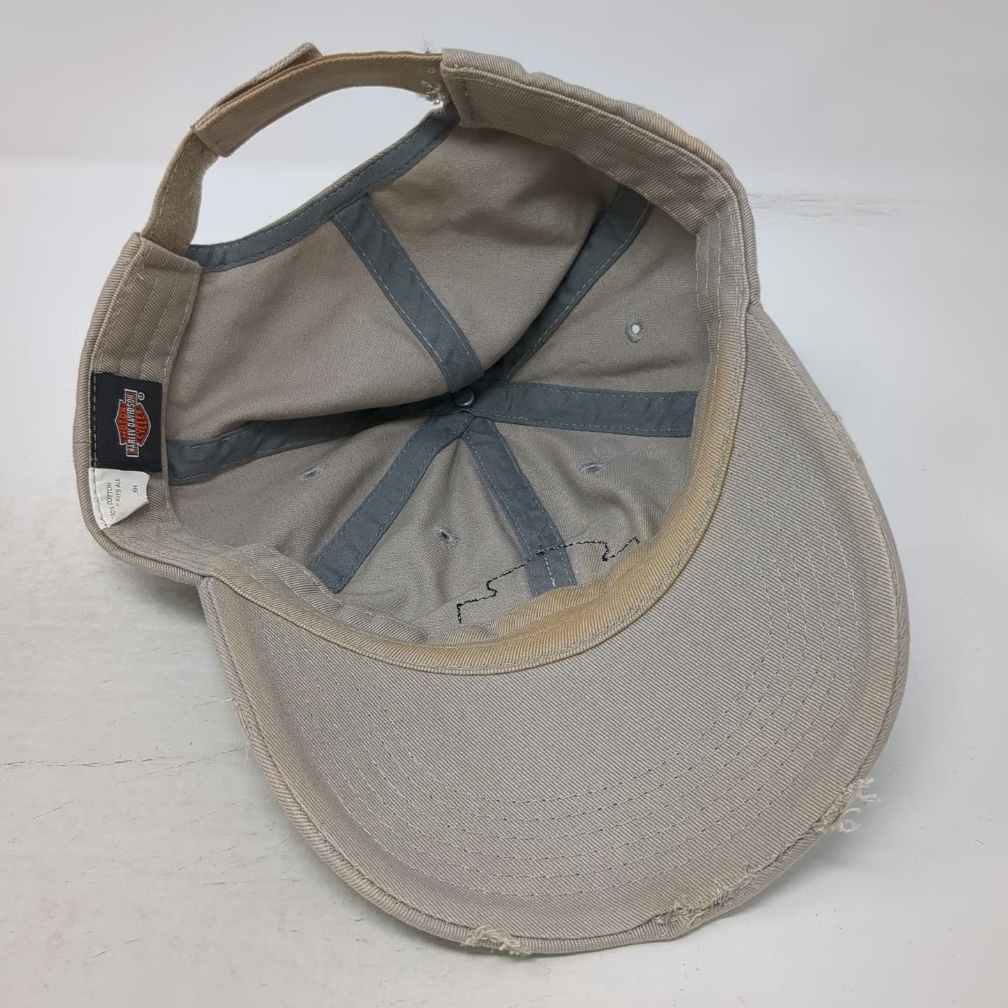 Harley-Davidson Baseball Cap Beige One Size Pink Logo Strapback Side Script Hat