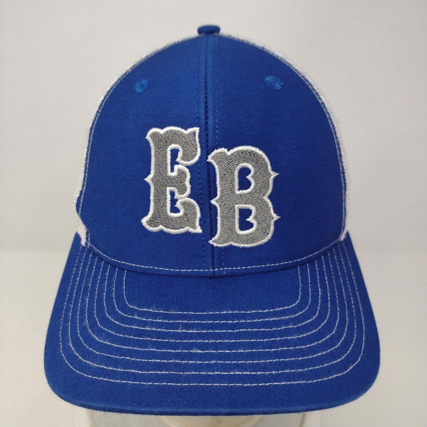 EB Snapback Trucker Hat Blue OSFA Adjustable Embroidered Mesh Back Richardson