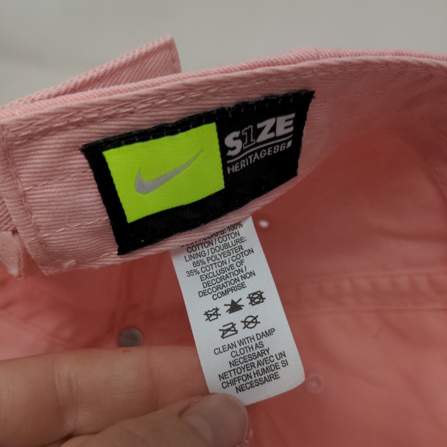 Nike Slideback Hat Pink OSFM Adjustable Embroidered Vented Holes Heritage86