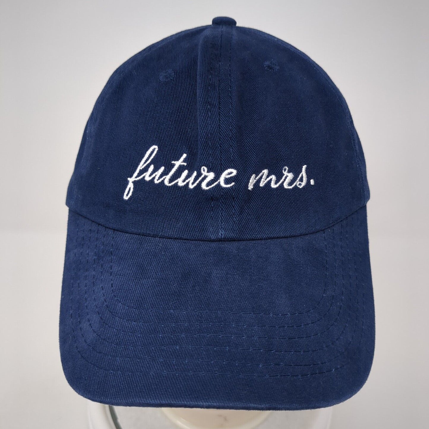 Future Mrs. Slideback Hat Blue One Size Solid Adjustable Embroidered