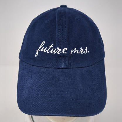 Future Mrs. Slideback Hat Blue One Size Solid Adjustable Embroidered