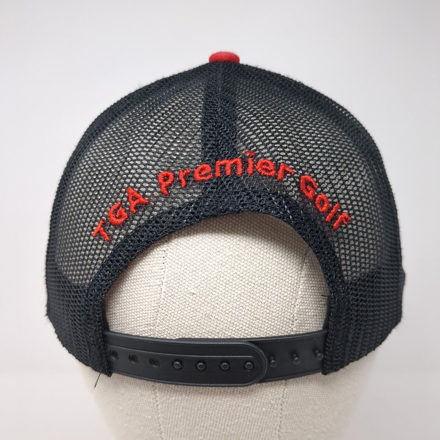 TGA Premier Golf Snapback Trucker Hat Black One Size Mesh Back Outdoor