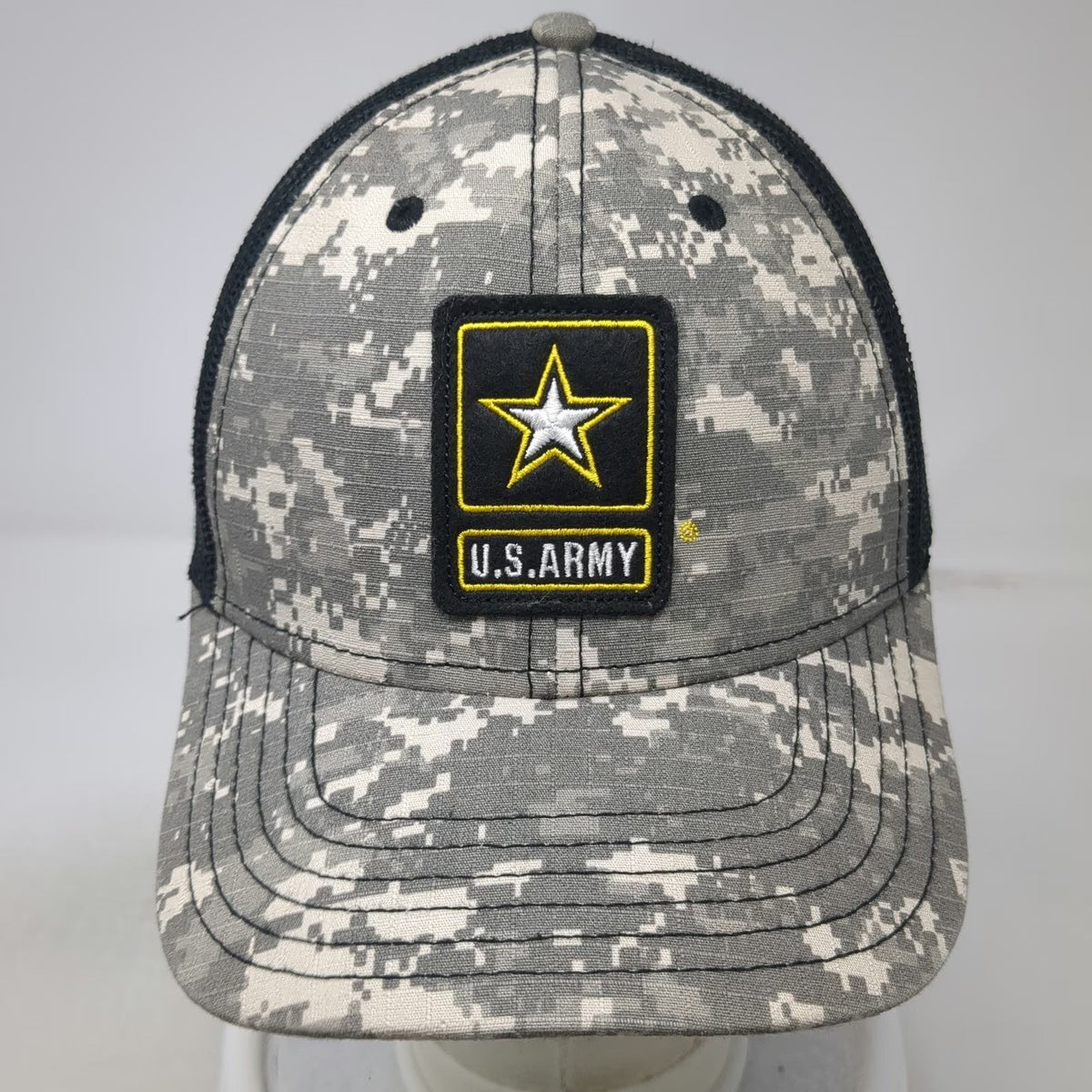 Bioworld Trucker Hat Gray Black One Size Digital Camo U.S. Army Snapback hat