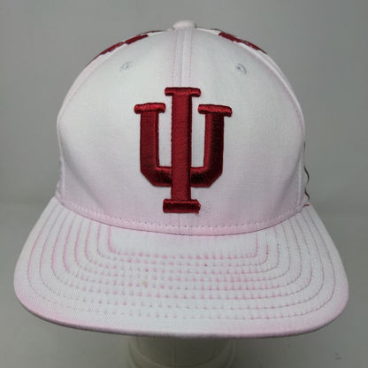 Adidas Men's Fitted Hat White Size S/M Embroidered IU Indiana Hoosiers Logo