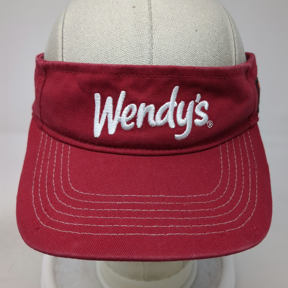 Adams Wendy's Dave Thomas Foundation Red Visor Hat One Size Cotton Strapback