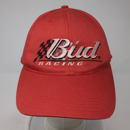 Bud Racing Snapback Hat Red One Size Adjustable Embroidered 6 Panel Spike Sports
