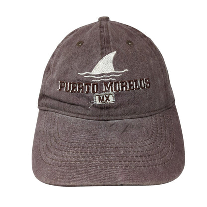 Puerto Morelos MX Slideback Hat Brown OS Adjustable Embroidered 6 Panel