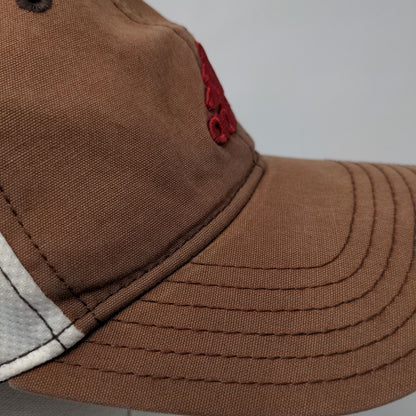Adidas 3 Stripes Strapback Hat Brown OSFA Embroidered Colorblock