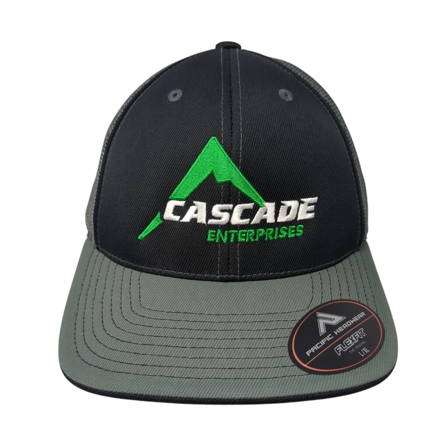 Cascade Enterprises Trucker Hat Gray 7 3/8-8 Mesh Back Flexfit Pacific Headwear