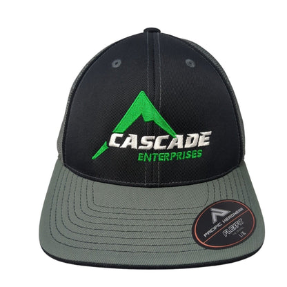Cascade Enterprises Trucker Hat Gray 7 3/8-8 Mesh Back Flexfit Pacific Headwear